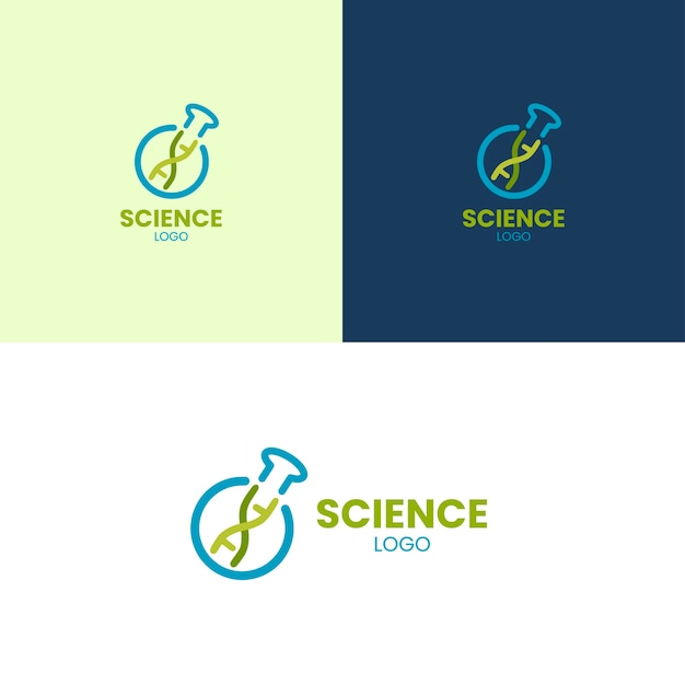 Шаблон логотипа науки плоского дизайна