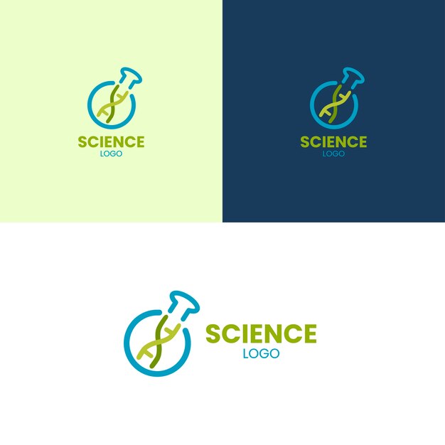 Flat design science logo template