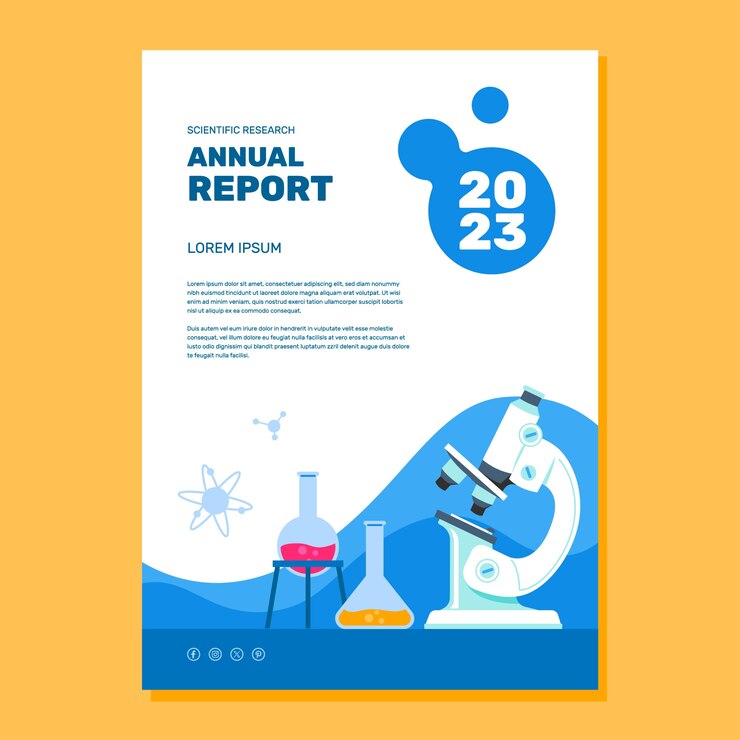 Free Vector flat design science research annual report