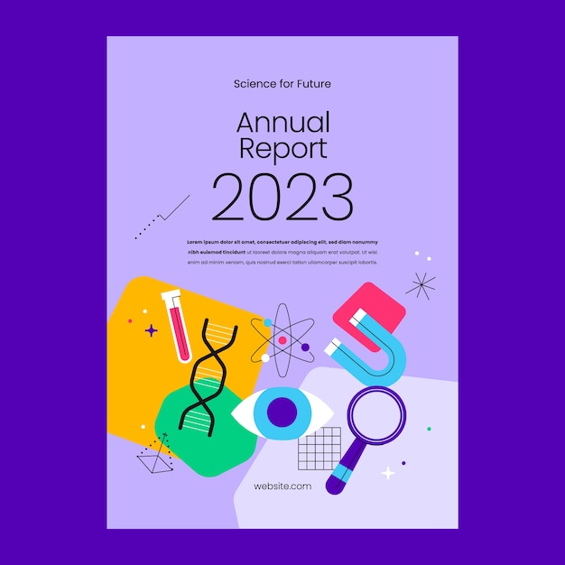 Free vector flat design science research annual report