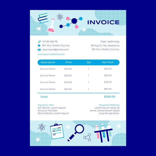 Flat design science research invoice