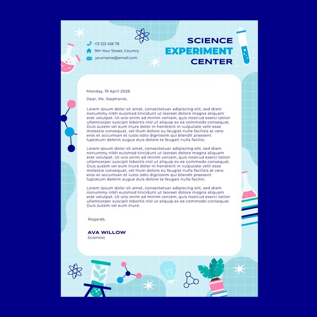 Flat design science research letterhead