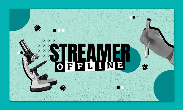 Free Vector flat design science research twitch background