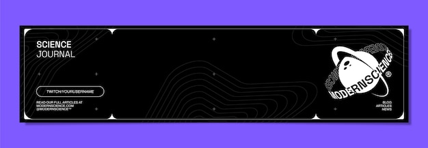 無料ベクター フラットデザインの科学研究twitchバナー