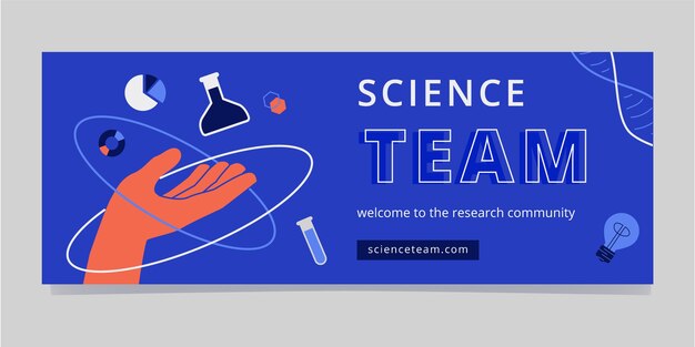 Flat design science team facebook cover