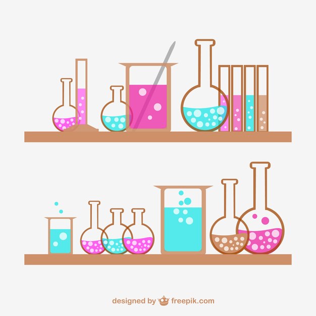 Flat design science tubes