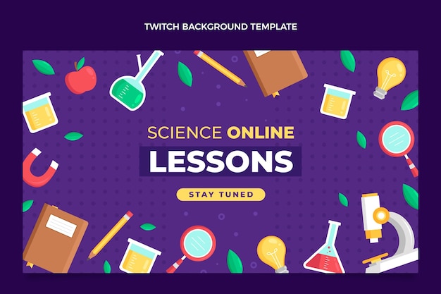 Free vector flat design science twitch background