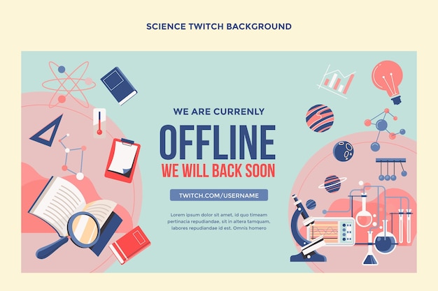 Flat design science twitch background