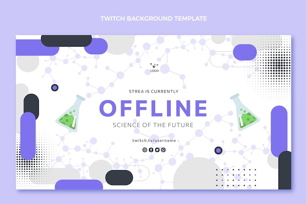 Free vector flat design science twitch background