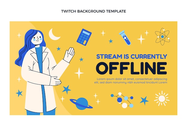 Flat design science twitch background