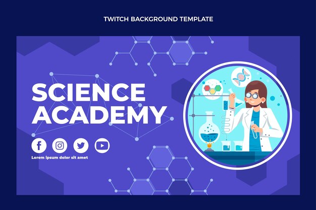 Flat design science twitch background