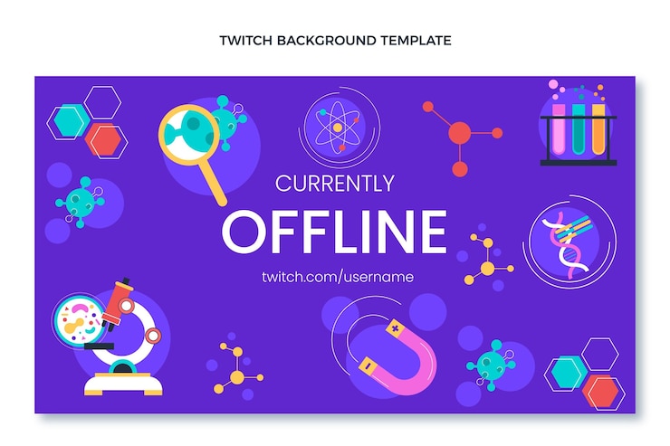 Free Vector flat design of science twitch background