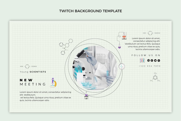 Flat design science twitch background