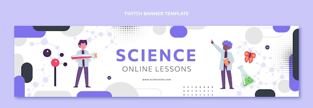 Free vector flat design science twitch banner