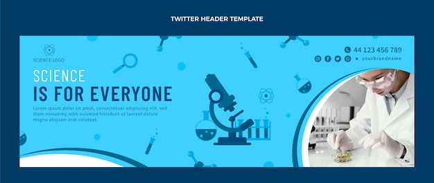 Free vector flat design science twitter header