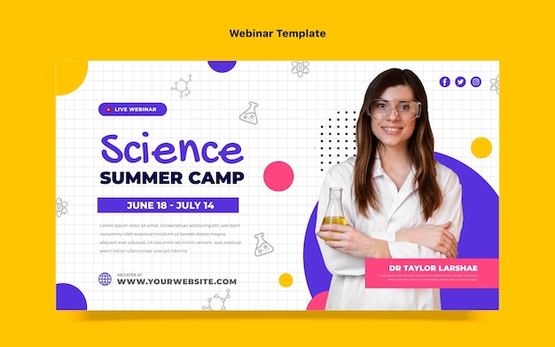 Free vector flat design science webinar