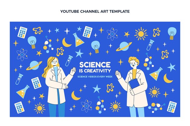 Flat design science youtube channel template