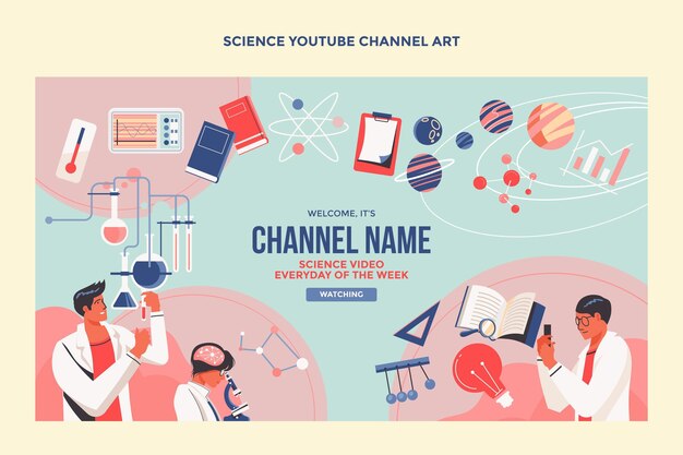 Flat design science youtube cover