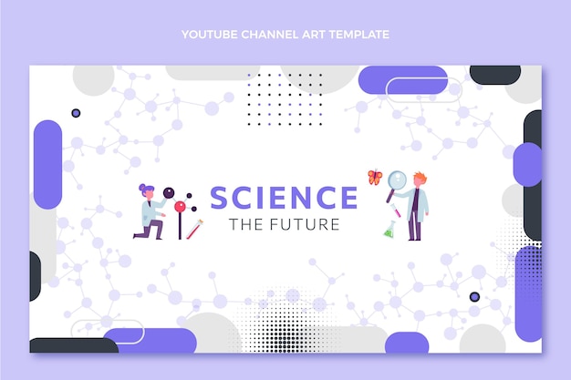 Copertina di youtube per la scienza del design piatto