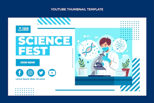 Free vector flat design science youtube thumbnail