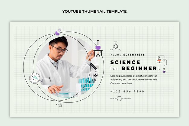 Flat design science youtube thumbnail