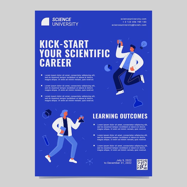 Flat design scientific career poster template