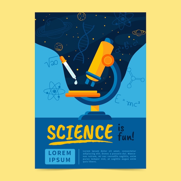 Vettore gratuito design del poster scientifico design piatto