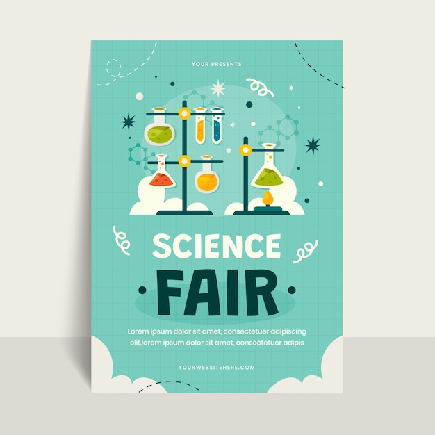 Vettore gratuito design del poster scientifico design piatto