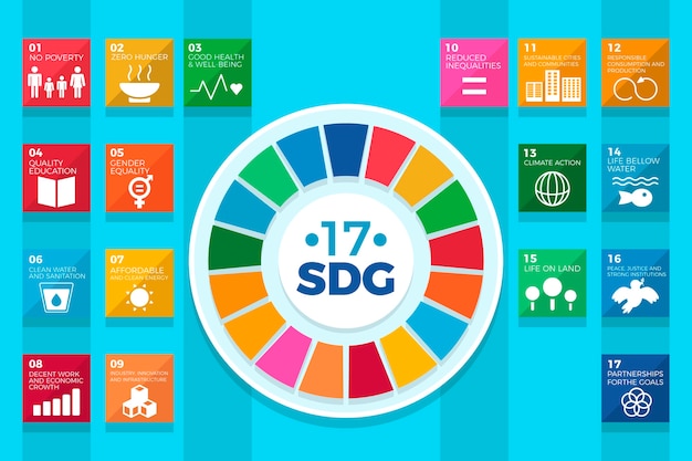 flat design sdg infographic