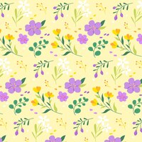 Flat design seamless floral pattern