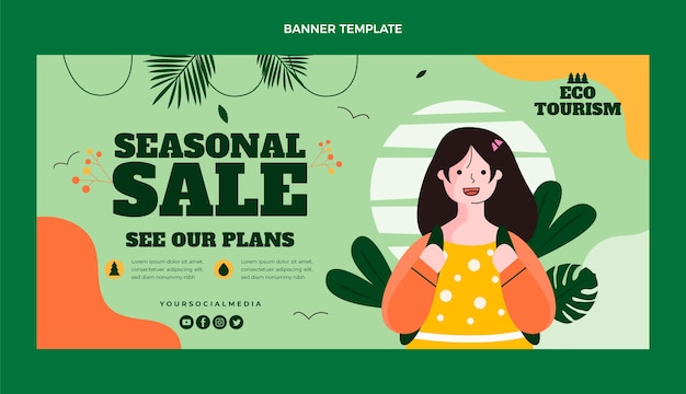 Flat design seasonal sale background