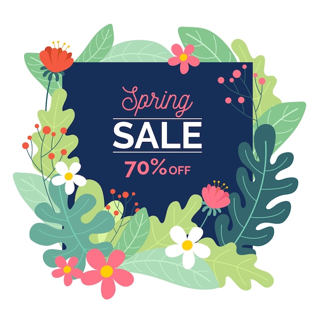 Free vector flat design seasonal spring sale concept