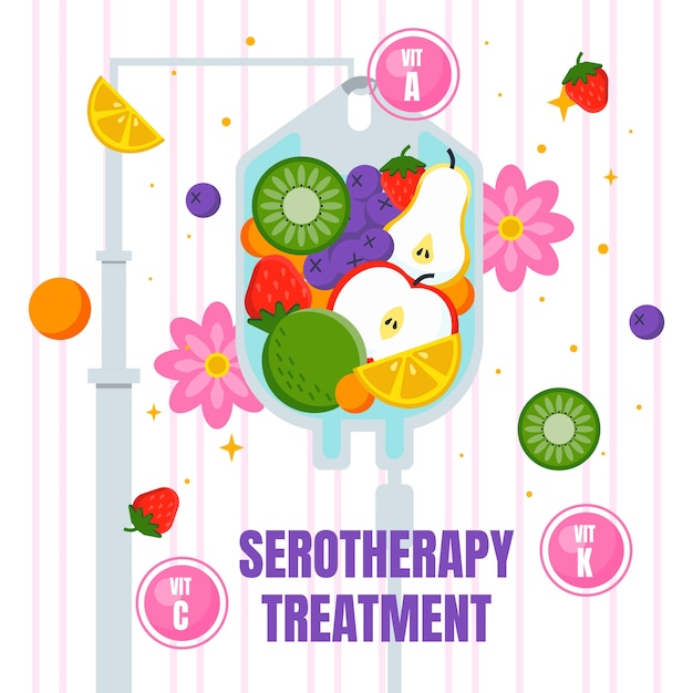 Free vector flat design serotherapy illustration