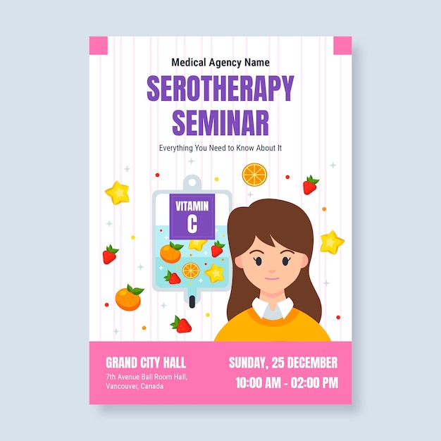 Free vector flat design serotherapy poster template