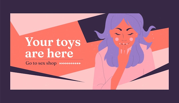 Vettore gratuito banner di giocattoli sessuali design piatto