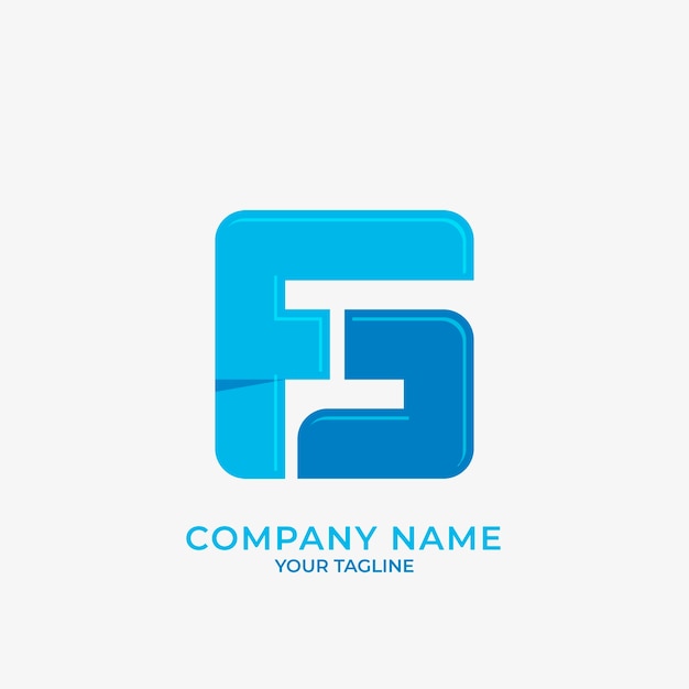 フラットなデザインのsfとfsのロゴのテンプレート