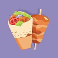 Free vector flat design shawarma illustration