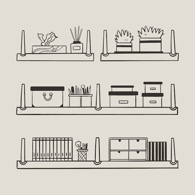 Free vector flat design  shelf outline illustration