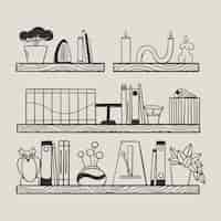 Free vector flat design  shelf outline illustration