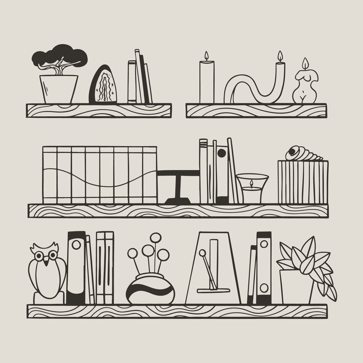 Free Vector flat design  shelf outline illustration