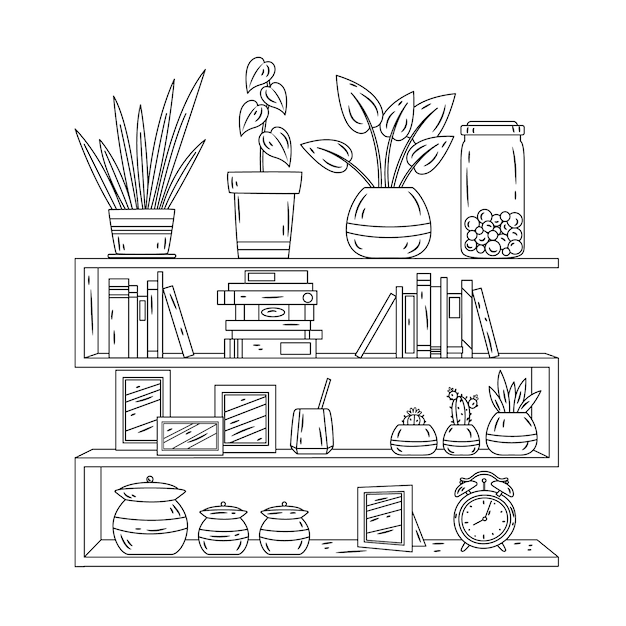 Flat design  shelf outline illustration