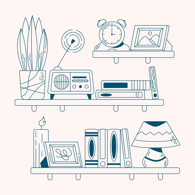 Free Vector flat design  shelf outline illustration