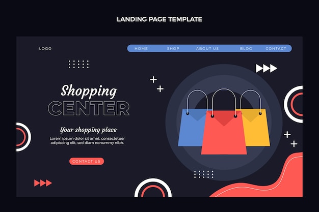 Free vector flat design shopping center landing page