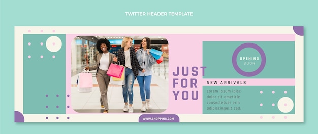 Free vector flat design shopping center twitter header