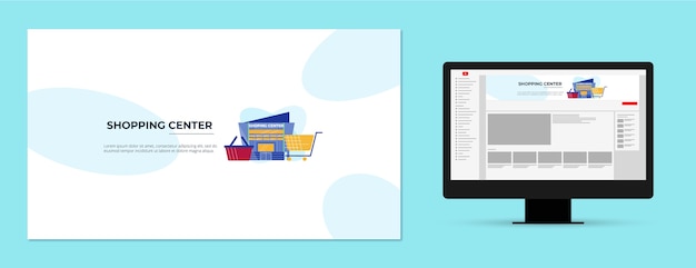 Free vector flat design shopping center youtube channel art