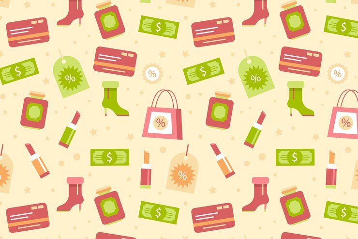 Free Vector flat design shopping pattern design