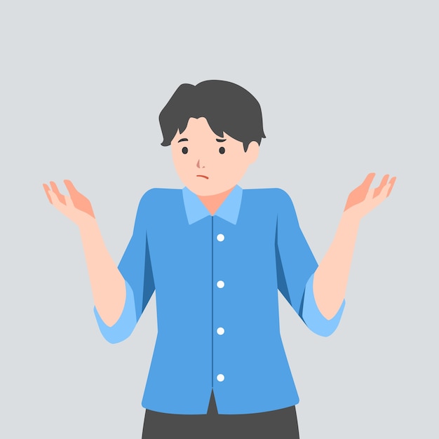 평면 디자인 어깨를 으쓱 그림