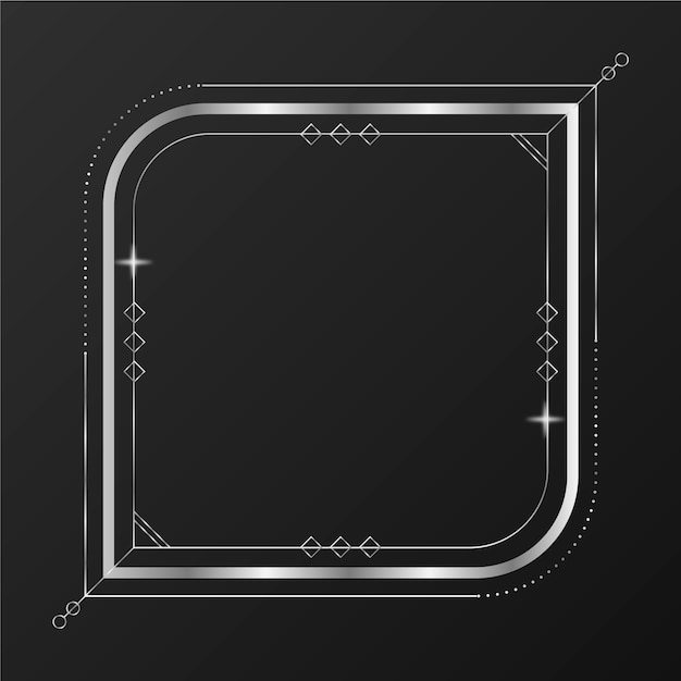 Flat design silver frame template