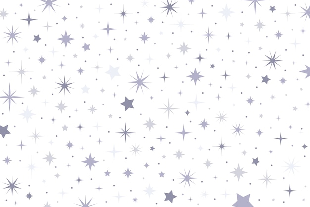 Бесплатное векторное изображение Плоский дизайн фона серебряных звезд