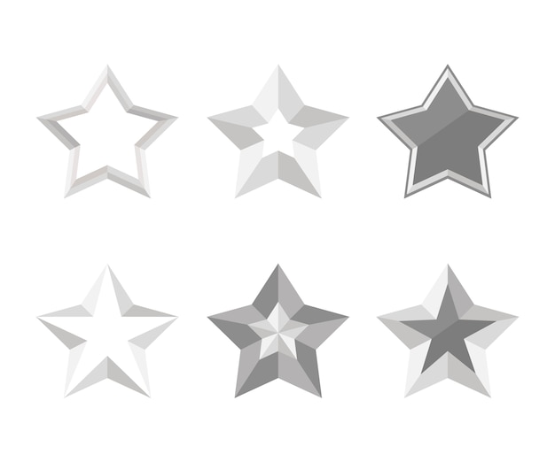 Free vector flat design silver stars element collection